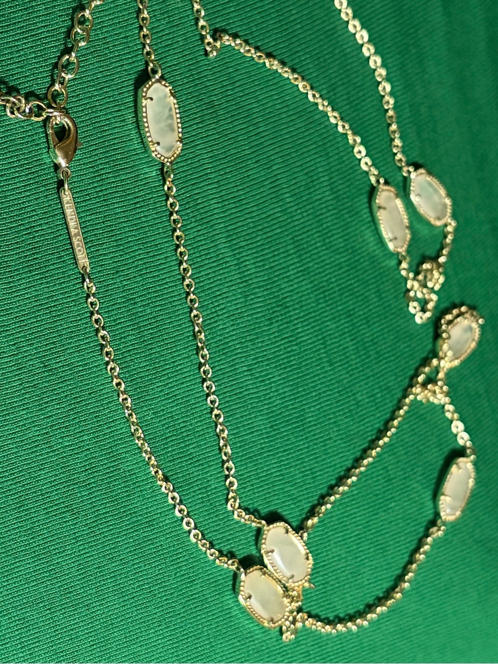 🩶Kendra Scott Silver Multi-Station Necklace with White Stones